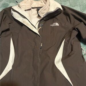 The North Face Women's Brown and Cream Ski Jacket